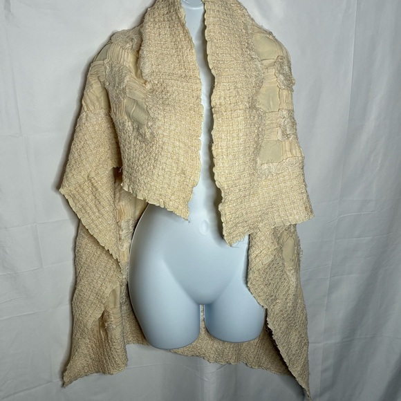 Vintage Issey Miyake Textured Cream Silk Scarf